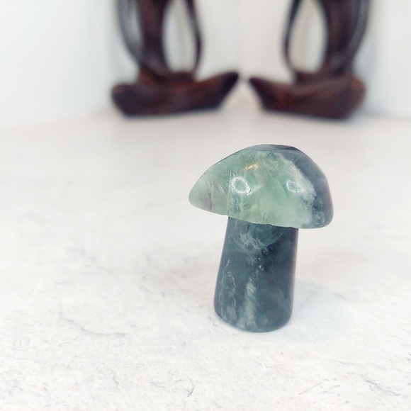 Purple & Green Fluorite Mushroom Carving | Clarity • Intuition - Picture 4 of 5